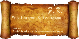 Freiberger Krizosztom névjegykártya