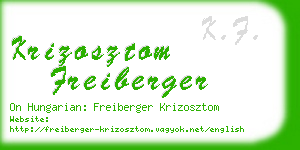 krizosztom freiberger business card